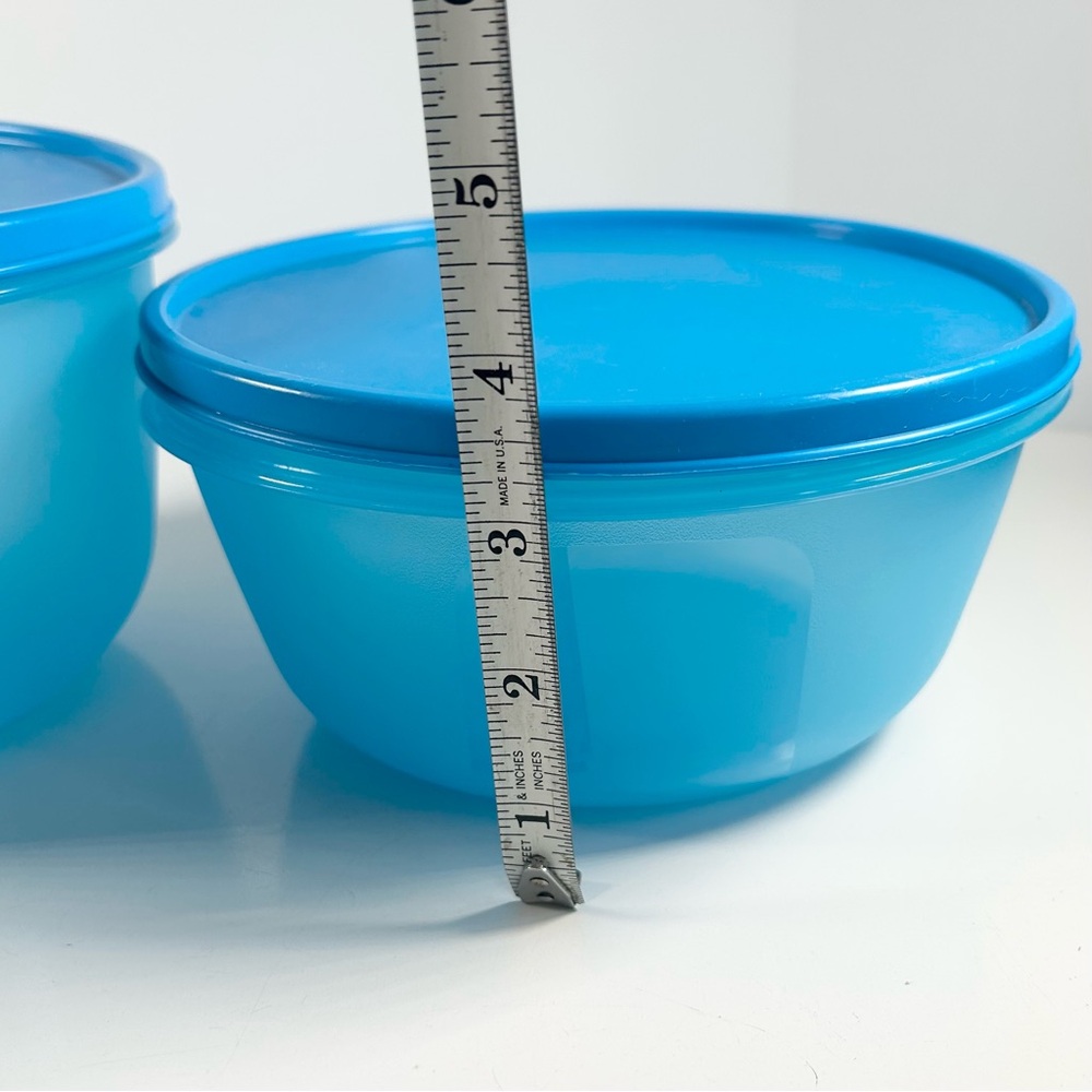 Tupperware Clarissa Blue Round Food Storage Bowls with Lids 1.5L 2L 1701 1700 - Picture 4 of 11